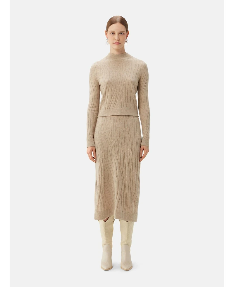 Cropped high neck cashmere sweater