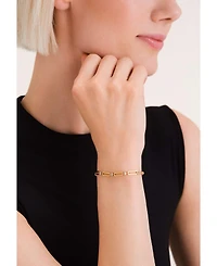 Rosefield Round Crystals Bracelet In 14K Yellow Gold Plated Stainless Steel