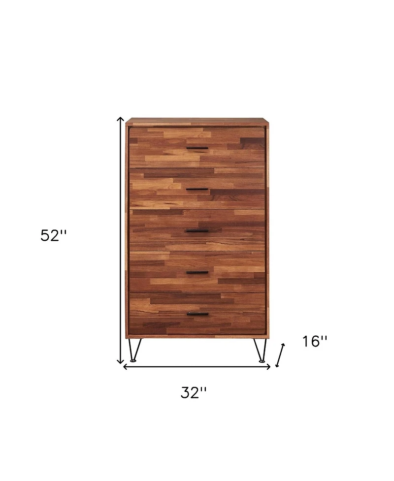 Five-Drawer Dresser for Bedroom Storage and Organization