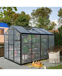 Streamdale Walk-In Greenhouse 6x8 Ft Outdoor Polycarbonate with Roof Vent