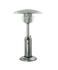 11000 Btu Silver Steel Propane Cylindrical Pole Tabletop Patio Heater
