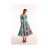 Milla Women's Playful floral midi dress with bow