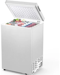 Zafro 1.8 Cu. Ft. Chest Freezer – This compact, freestanding freezer features a removable basket, adjustable temperature control, and a top-ope