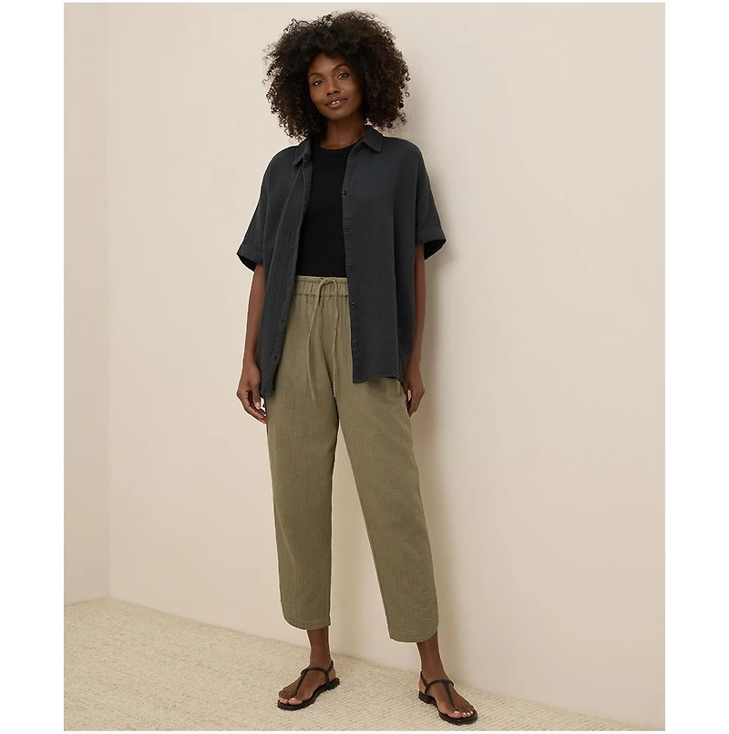 Pact Women's Organic Cotton Coastal Double Gauze Tapered Pull-On Pant