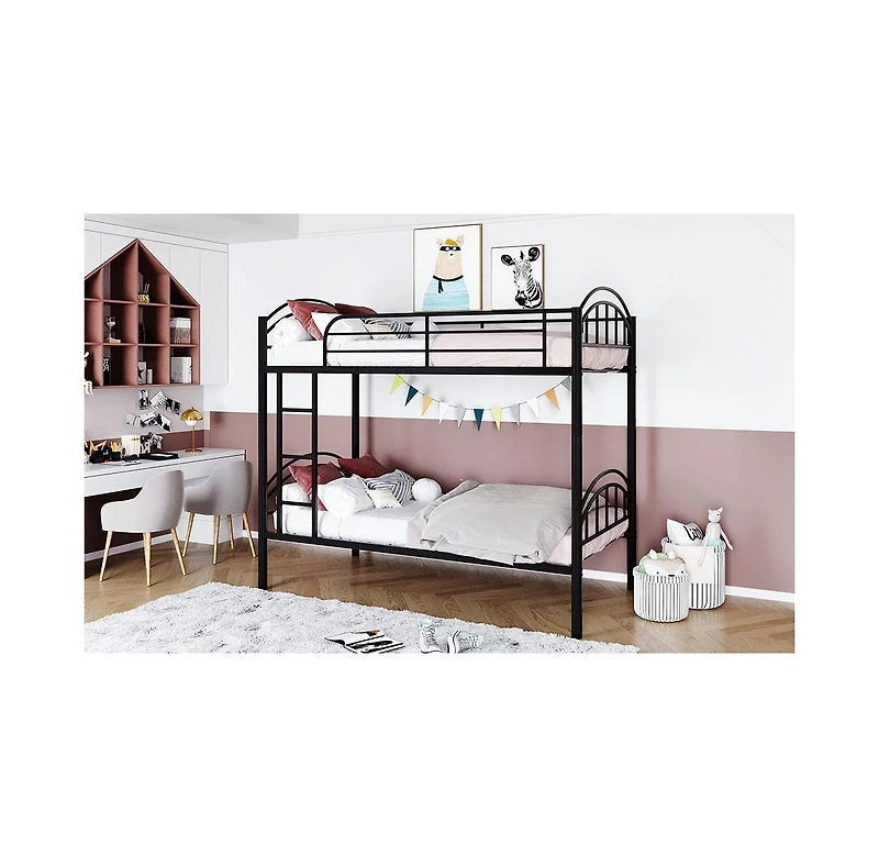 Heavy Duty Metal Bunk Bed with Noise-Free Design for Small Spaces