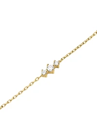 Rosefield Triple Crystal Bracelet In 14K Yellow Gold Plated Stainless Steel