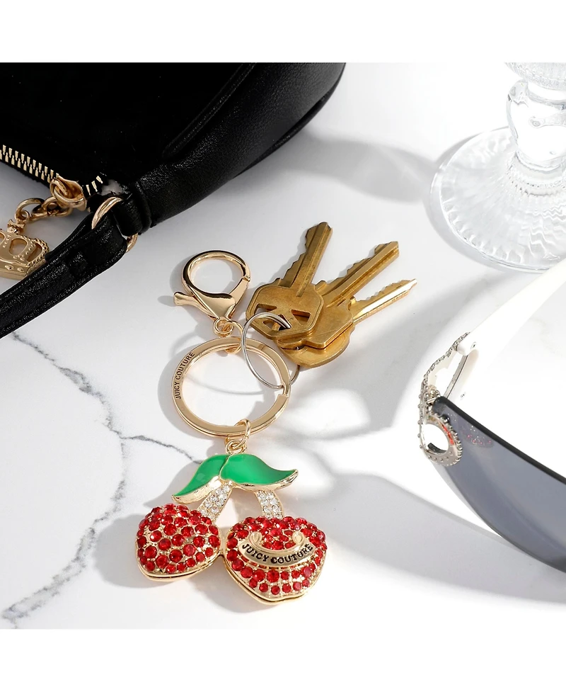 Juicy Couture Cherry Pave Charm Keychain