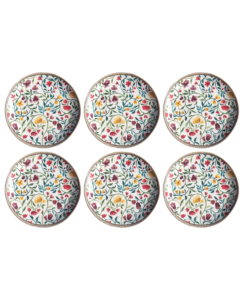 Abode Homewares Garden Vines 6-Pc. Salad Plates, Service For 6