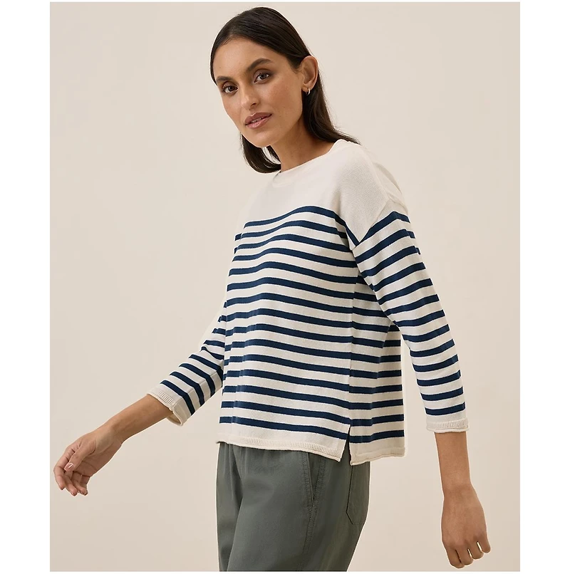 Pact Women's Organic Cotton Classic Fine Knit Wide Neck Sweater
