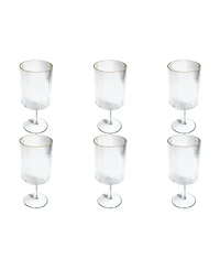 Abode Homewares Stax Optic Twist Goblet Glasses, Set of 6