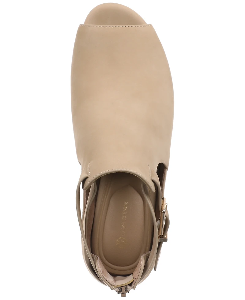 Giani Bernini Women's Gaell Leather Block Heel Peep Toe Shooties, Created for Macy's