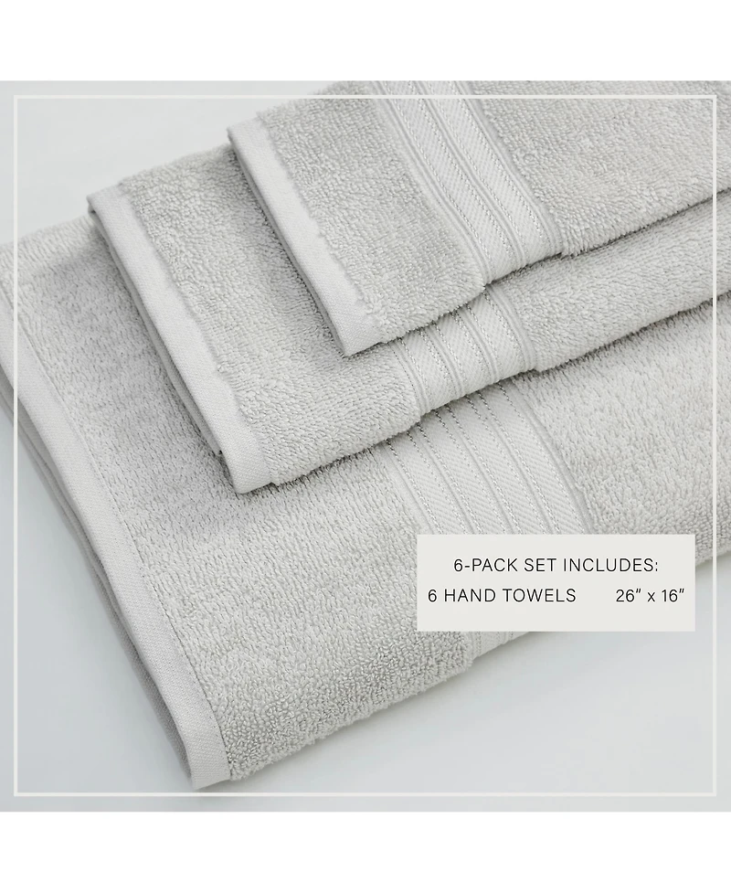 Linery & Co. Quick-Drying Cotton 6-Piece Hand Towel Set