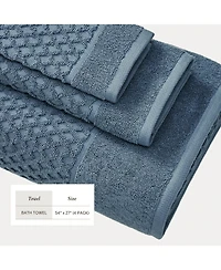 Linery & Co. Quick-Drying Cotton Diamond Waffle Textured -Piece Bath Towel Set