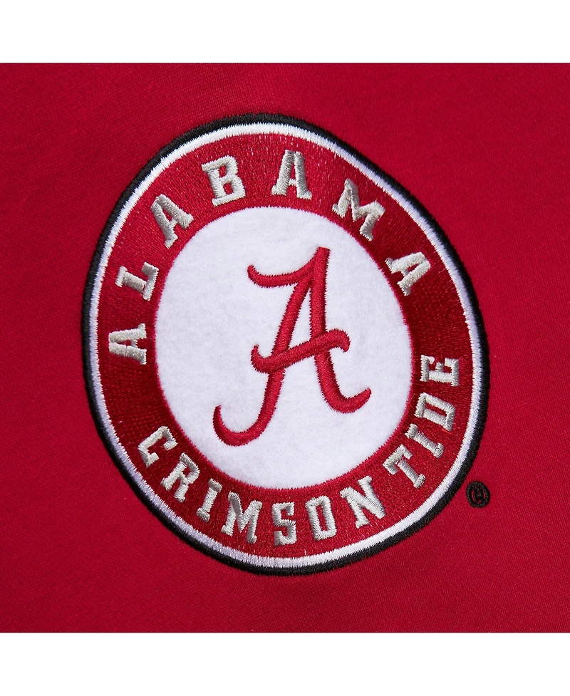 Mitchell & Ness Men's Crimson Alabama Tide Chainstitch Fleece Pullover Hoodie