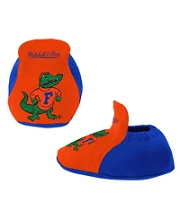 Mitchell & Ness Baby Boys and Girls Royal Florida Gators Bodysuit, Bib Bootie, Set of 3