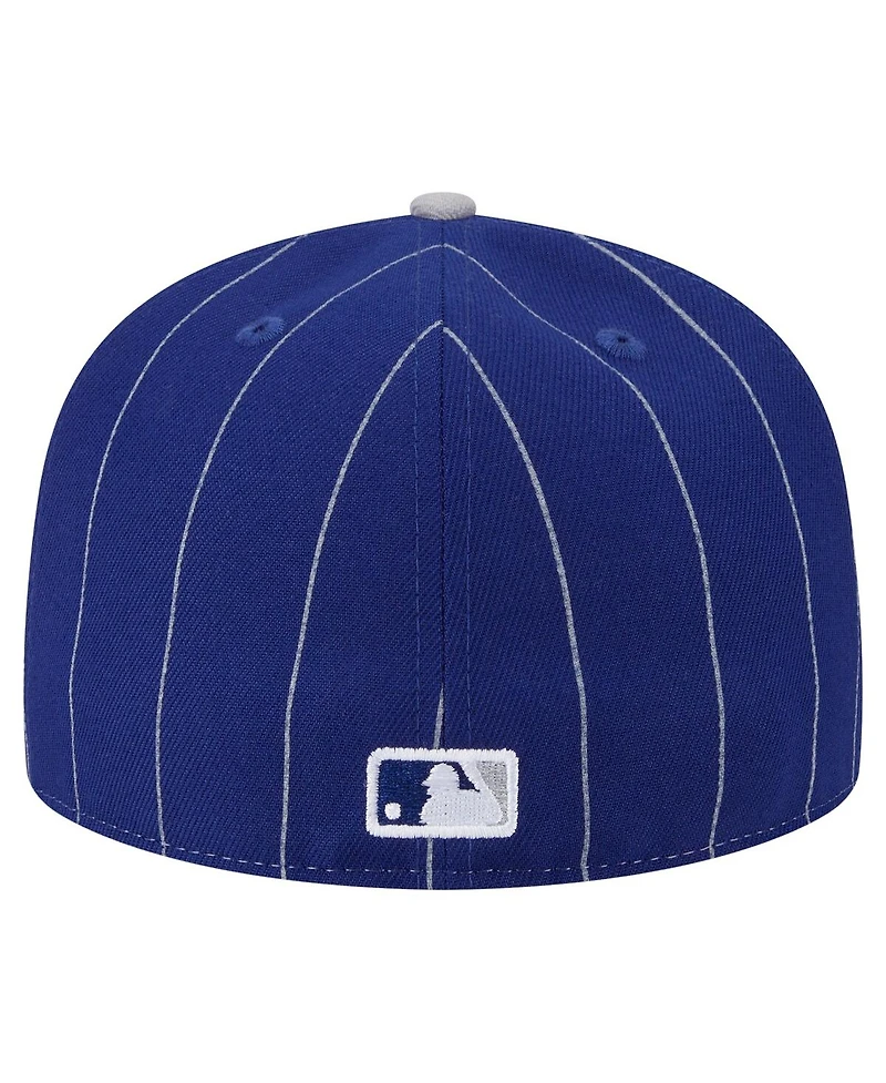New Era Men's Dark Blue Los Angeles Dodgers Pinstripe 59FIFTY Hat