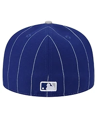 New Era Men's Dark Blue Los Angeles Dodgers Pinstripe 59FIFTY Hat