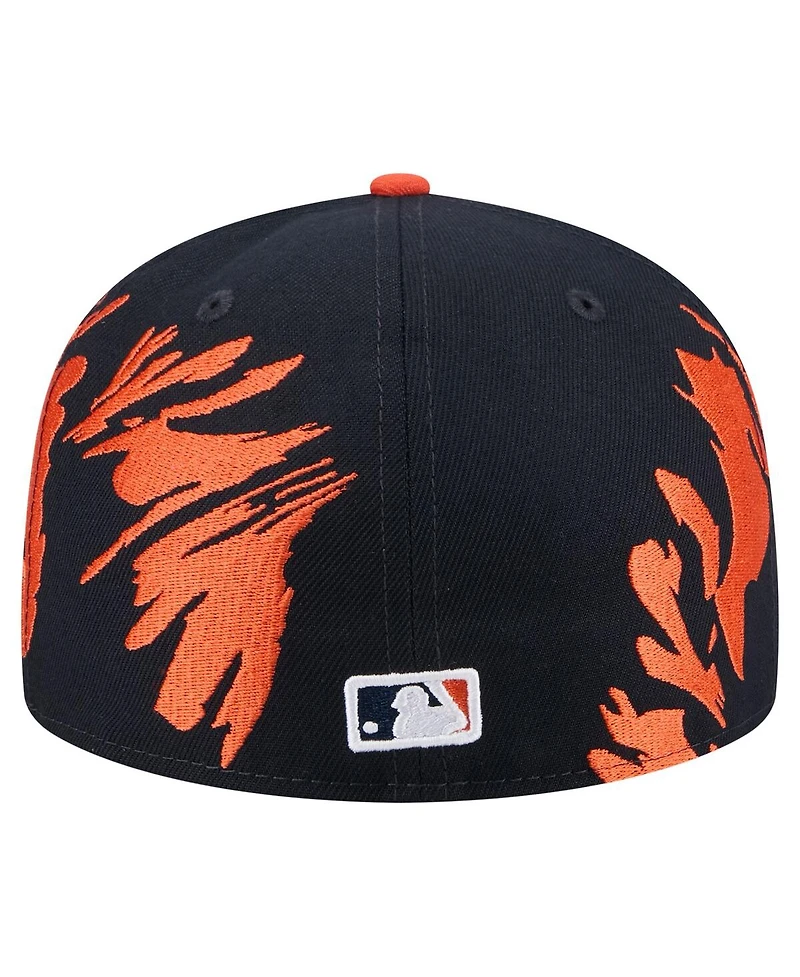New Era Men's Navy/Orange Houston Astros Retro Pattern 59FIFTY Hat
