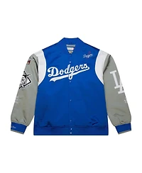 Mitchell & Ness Men's Royal/Gray Los Angeles Dodgers Cooperstown Collection Team Origins Satin Full-Snap Jacket