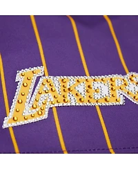 Mitchell & Ness x Dannijo Women's Magic Johnson Purple Los Angeles Lakers Cropped Football Fashion Jersey
