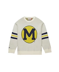 Mitchell & Ness Men's Cream Michigan Wolverines Retro Pullover Sweater