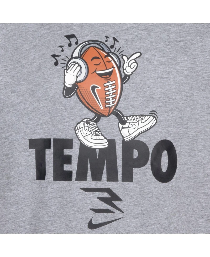 Nike 3BRAND by Russell Wilson Big Boys and Girls Gray Tempo Ballers T-Shirt