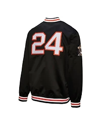 Mitchell & Ness Men's Willie Mays Black San Francisco Giants Legends Collection Vintage Satin Full-Snap Jacket