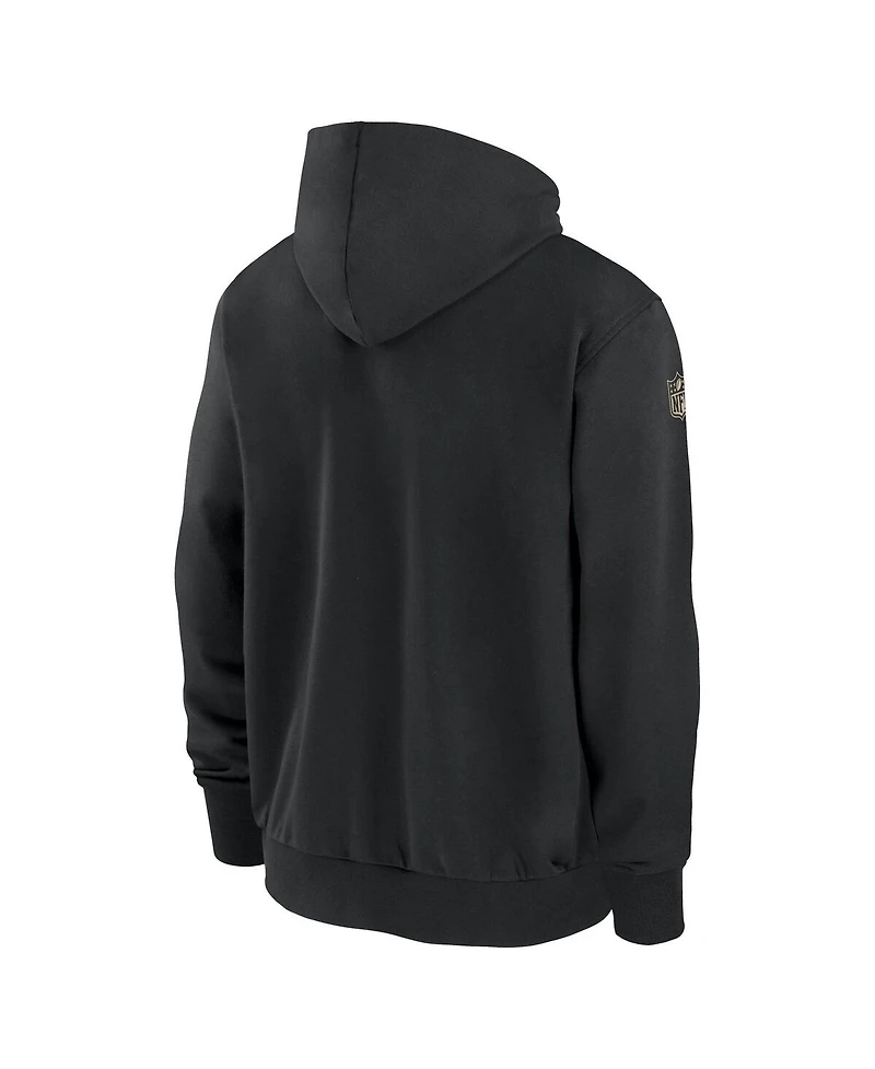Nike Men's Black New Orleans Saints Sideline Performance Full-Zip Hoodie Sweatshirt