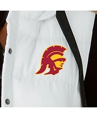 Gameday Couture Women's White Usc Trojans Hooded Full-Snap Puffer Vest
