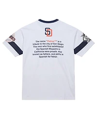 Mitchell & Ness Men's White San Diego Padres Cooperstown Collection Team Origins Premium T-Shirt
