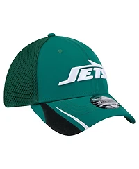 New Era Men's Green York Jets Game Day Linear 39THIRTY Flex Hat
