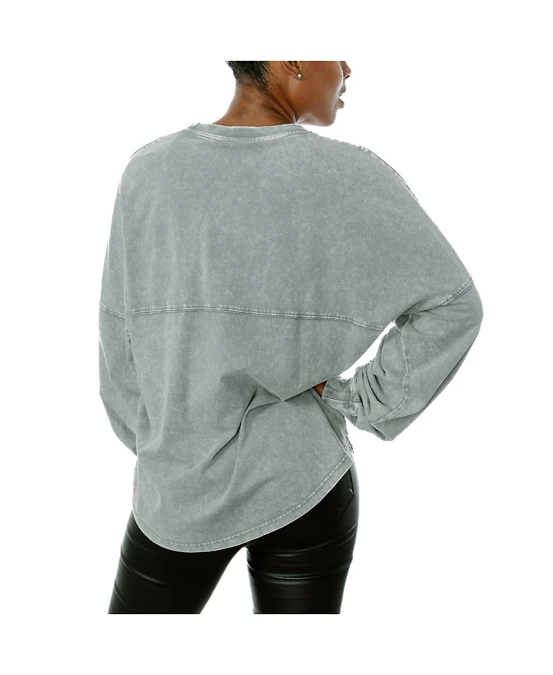 Gameday Couture Women's Gray Minnesota Vikings Snow Wash Oversized Long Sleeve T-Shirt