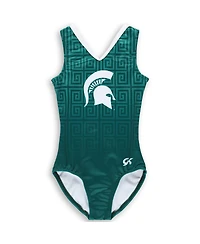 Gk Elite Big Girls Green Michigan State Spartans Spirit Leotard