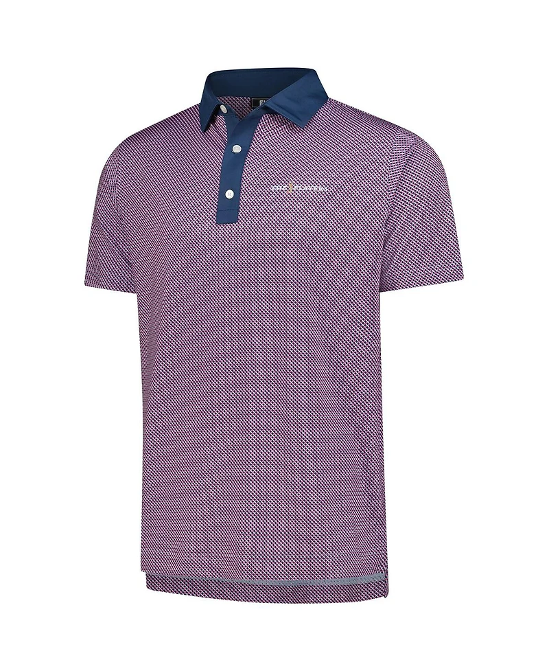 FootJoy Men's Navy The Players ProDry Lattice Print Lisle Polo Shirt