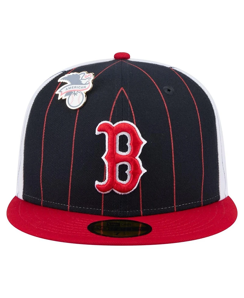 New Era Men's Navy Boston Red Sox Pinstripe 59FIFTY Hat