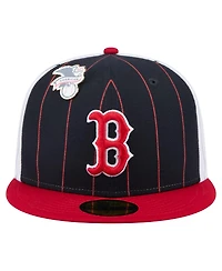 New Era Men's Navy Boston Red Sox Pinstripe 59FIFTY Hat
