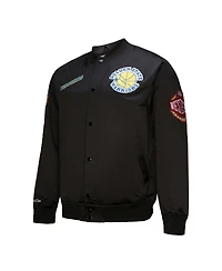 Mitchell & Ness Men's Black Golden State Warriors Blackout Collection Vintage Full-Snap Satin Jacket