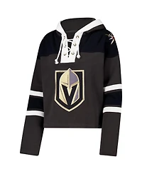 '47 Brand Women's Charcoal Vegas Golden Knights Cropped Superior Lacer Pullover Hoodie