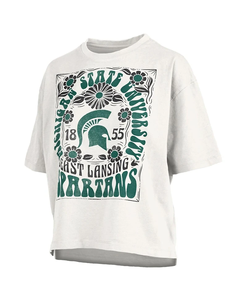Pressbox Women's White Michigan State Spartans Harmony Oversized T-Shirt