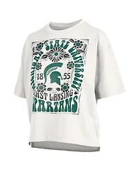 Pressbox Women's White Michigan State Spartans Harmony Oversized T-Shirt