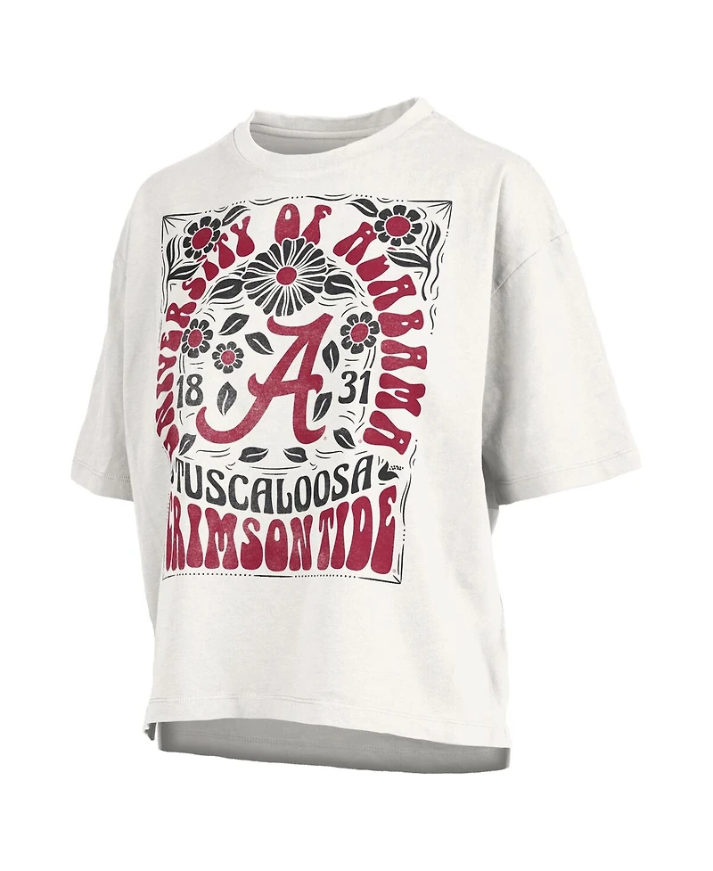 Pressbox Women's White Alabama Crimson Tide Harmony Oversized T-Shirt