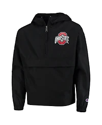 Champion Big Boys and Girls Black Ohio State Buckeyes Pack Go Quarter-Zip Windbreaker Jacket