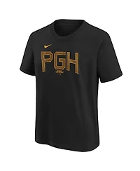Nike Big Boys and Girls Black Pittsburgh Pirates City Connect Wordmark T-Shirt