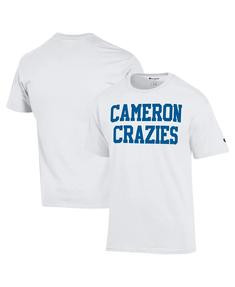 Champion Men's White Duke Blue Devils Cameron Crazies T-Shirt