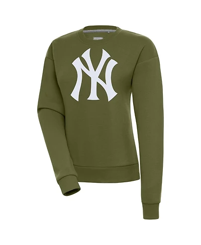 Antigua Women's Olive New York Yankees Victory Pullover Sweatshirt