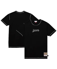 Mitchell & Ness Men's Black Los Angeles Lakers Hardwood Classics Contrast 2K Graphic T-Shirt