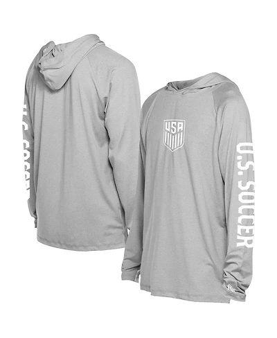 5th & Ocean Men's Gray Usmnt Adventure Raglan Long Sleeve Hooded T-Shirt