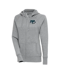 Antigua Women's Heather Gray Philadelphia Eagles Victory Full-Zip Hoodie