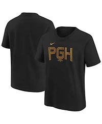 Nike Big Boys and Girls Black Pittsburgh Pirates City Connect Wordmark T-Shirt