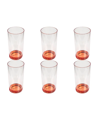 Abode Homewares Color Base Jumbo Glasses, Set of 6